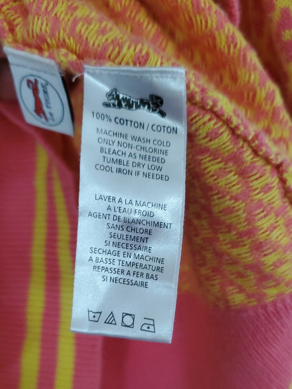 Le Tigre Yellow and Pink Diamond-Pattern Cardigan. Small. - Picture 7 of 12